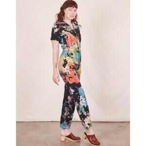Big Bud Press Short Sleeve Rainbow Magic Waters Jumpsuit Medium Zip Cotton
